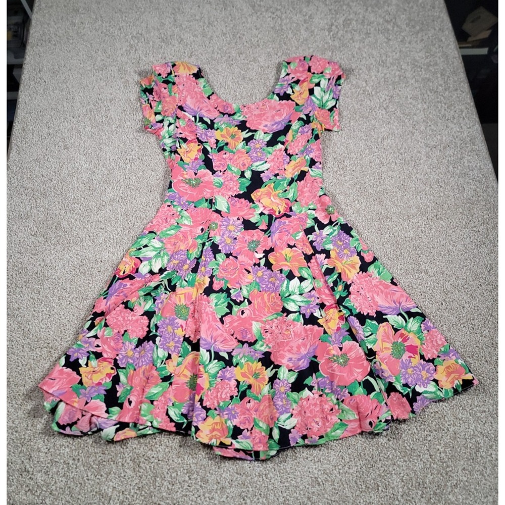 Vintage 90s E.D. Michaels Floral Maxi Dress Size S/M Cottagecore Midi Prairie